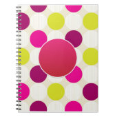 Creëer Eigen PINK YellowGreen Polkadot gepersonali Notitieboek (Voorkant)