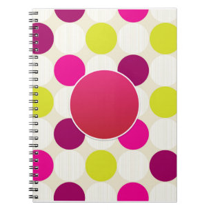 Creëer Eigen PINK YellowGreen Polkadot gepersonali Notitieboek