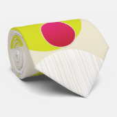 Creëer Eigen PINK YellowGreen Polkadot gepersonali Stropdas (Opgerold)