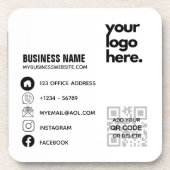 Creëer eigen QR-code Bedrijfs Logo Sociale media-i Bier Onderzetter (Voorkant)