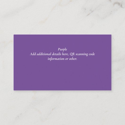 Creëer eigen QR-code Visitekaartje - Veel kleuren Informatiekaartje (Achterkant)