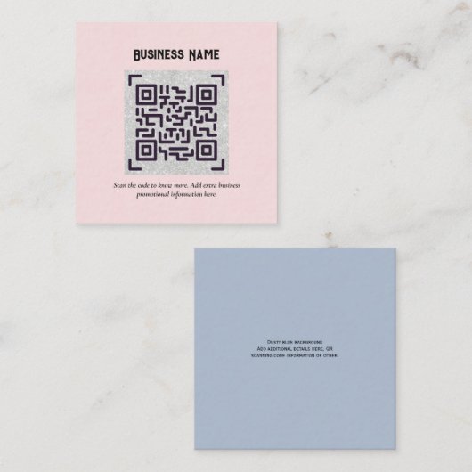 Creëer eigen QR-code Visitekaartje - Veel kleuren Informatiekaartje (Voorkant / Achterkant)