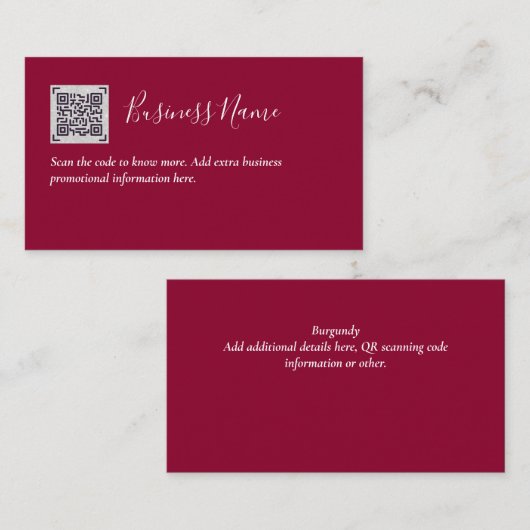 Creëer eigen QR-code Visitekaartje - Veel kleuren Informatiekaartje (Voorkant / Achterkant)