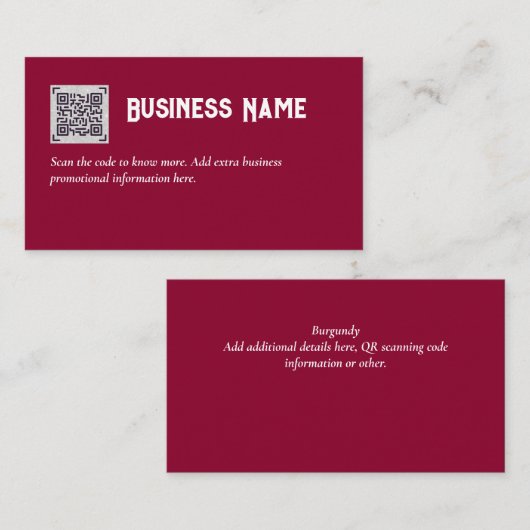 Creëer eigen QR-code Visitekaartje - Veel kleuren Informatiekaartje (Voorkant / Achterkant)