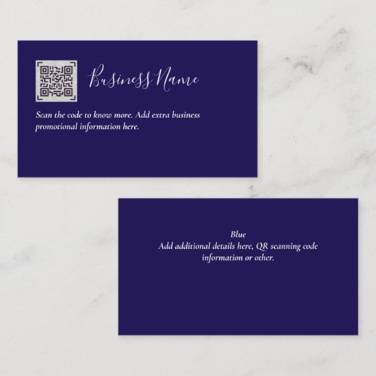 Creëer eigen QR-code Visitekaartje - Veel kleuren Informatiekaartje (Voorkant / Achterkant)