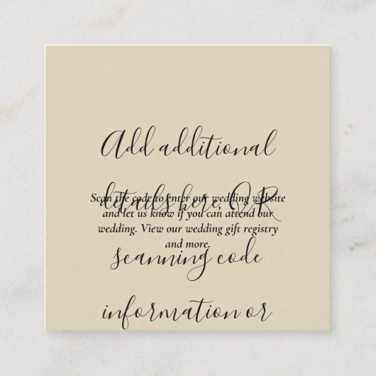 Creëer eigen QR-code Visitekaartje - Veel kleuren Informatiekaartje (Achterkant)