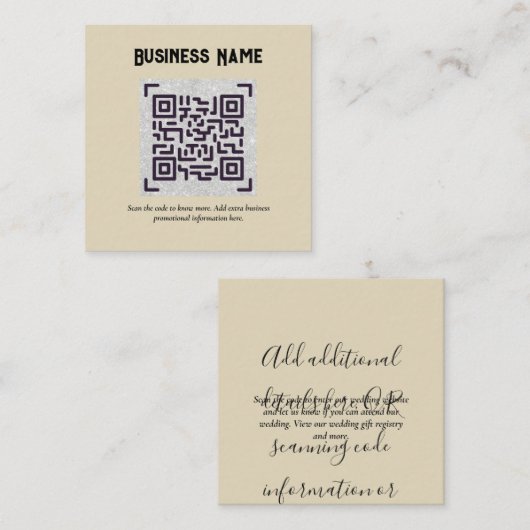 Creëer eigen QR-code Visitekaartje - Veel kleuren Informatiekaartje (Voorkant / Achterkant)