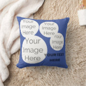 creëer eigen Sierkussen foto collage tekst blauw (Deken)