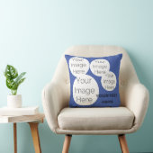 creëer eigen Sierkussen foto collage tekst blauw (Stoel)