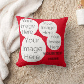 creëer eigen Sierkussen foto tekst sjabloon rood (Deken)