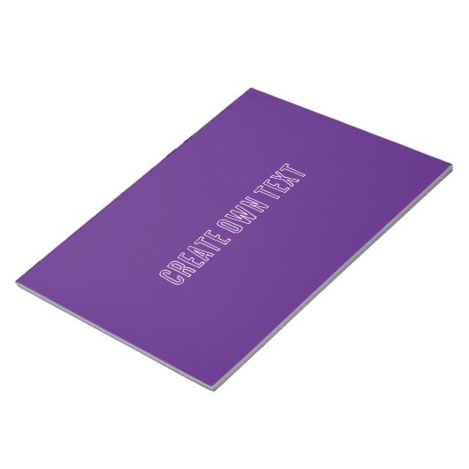 Creëer eigen tekst Royal Paarse Achtergrond Studen Notitieblok (Schuin)
