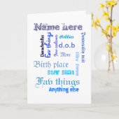 Creëer eigen woord cloud kaart met sjabloon - BLUE (Gele Bloem)