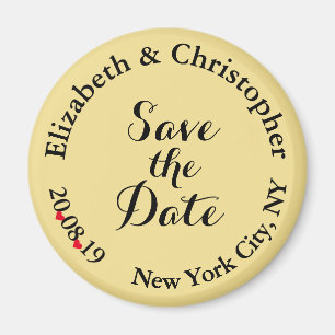 Creëer Elegant Black Gold Wedding Save the Date Magneet