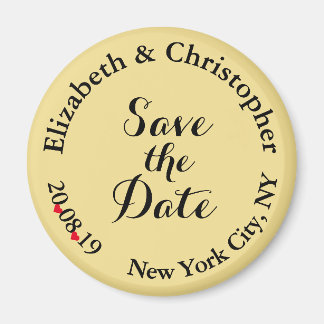 Creëer Elegant Black Gold Wedding Save the Date Magneet