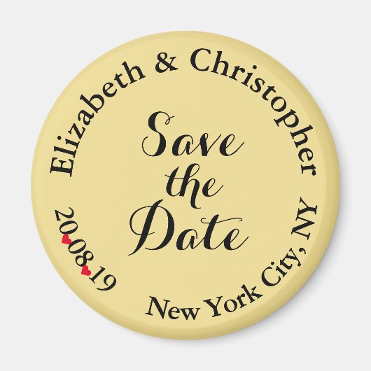 Creëer Elegant Black Gold Wedding Save the Date Magneet (Voorkant)