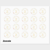 Creëer Elegant Wit Goud Bruiloft Save the Date Ronde Sticker (Vel)