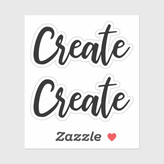 Creëer - elegant zwart script sticker (Vel)