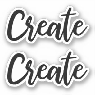 Creëer - elegant zwart script sticker