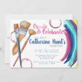 Creëer- en Celebrate Paint en Sip Party nodigt uit Kaart (Voorkant)