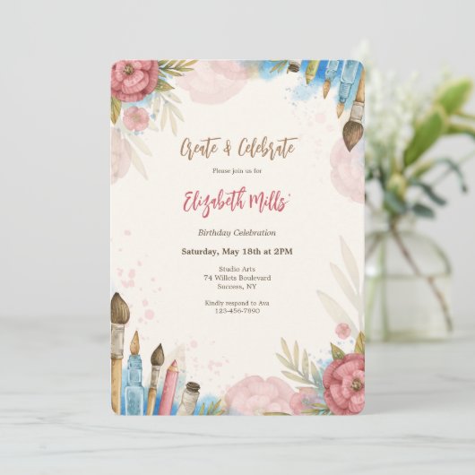 Creëer en vier kaart (Staand voorkant)