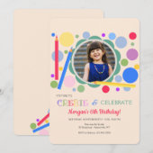Creëer en vieren Foto Birthday Party  Kaart (Voorkant / Achterkant)