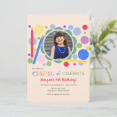 Creëer en vieren Foto Birthday Party  Kaart (Staand voorkant)