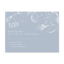 Creëer Ewn Dusty Blue White Magnolias RSVP
