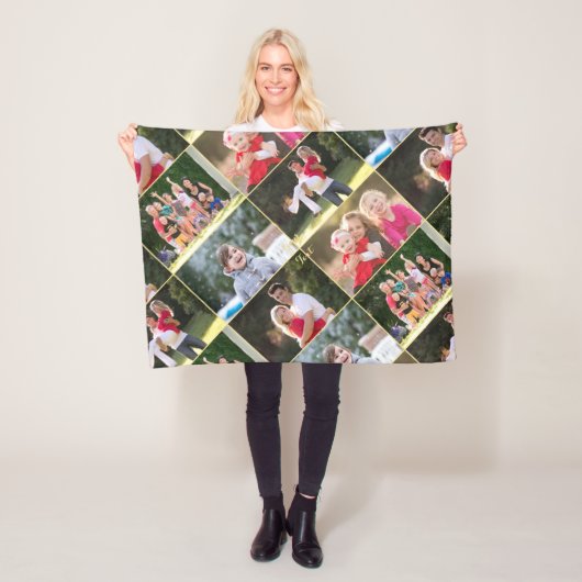 Creëer Familie Kinder Huisdieren Bruiloft 5 Fotoco Fleece Deken (In situ)