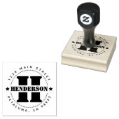 Creëer Familienaam Brief Retouradres Rubberstempel (Gestempeld)