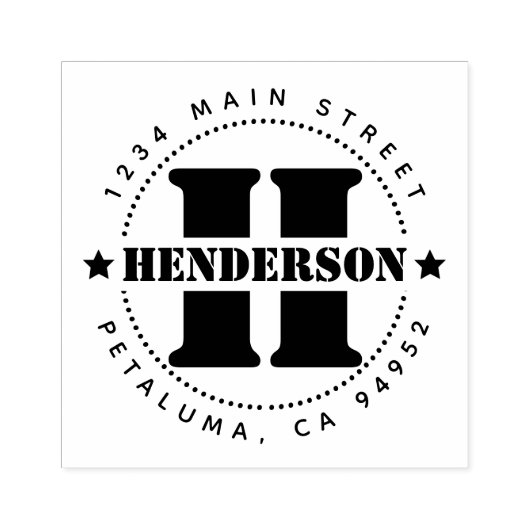 Creëer Familienaam Brief Retouradres Rubberstempel (Afrduk)