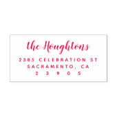 Creëer Familienaam Script Retouradres Zelfinktende Stempel (Design)