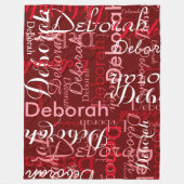 Creëer Feminine Name Typografie Dark Red Fleece Deken (Voorkant)
