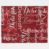 Creëer Feminine Name Typografie Dark Red Fleece Deken (Voorkant (Horizontaal))