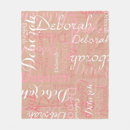 Creëer Feminine Name Typography Dusty Roos Fleece Deken (Voorkant)