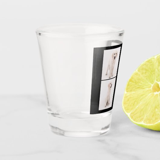 Creëer-fotofamilie monogram collage shot glas (Links)