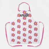 Creëer Fun Floral White en roze Schort (Voorkant)