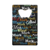 Creëer Gepersonaliseerd kleurnaampatroon Creditkaart Flessenopener (Voorkant)