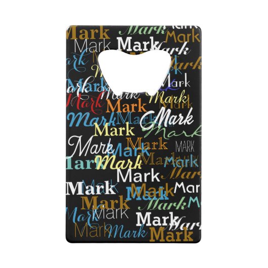 Creëer Gepersonaliseerd kleurnaampatroon Creditkaart Flessenopener (Voorkant)