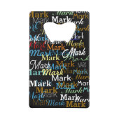 Creëer Gepersonaliseerd kleurnaampatroon Creditkaart Flessenopener (Achterkant)