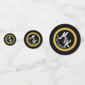 Creëer Gepersonaliseerde Black Gold Celebration Confetti (Achterkanten)