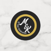 Creëer Gepersonaliseerde Black Gold Celebration Confetti (Kleine voorkant)