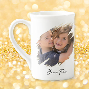 Creëer gepersonaliseerde foto tekst thee koffie porselein kop