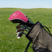 Creëer gepersonaliseerde girly roze monogram golfheadcover (Insitu)