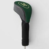 Creëer gepersonaliseerde Green Gold Monogrammed Golfheadcover (Schuin)