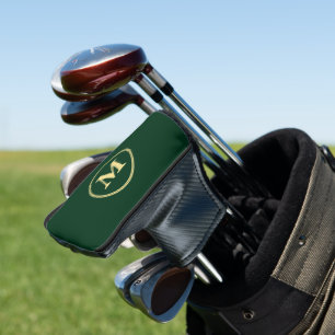 Creëer Gepersonaliseerde Green Gold Monogrammed Pu Golfheadcover