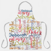 Creëer gepersonaliseerde kleurnamen typografie schort (Voorkant)