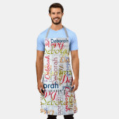 Creëer gepersonaliseerde kleurnamen typografie schort (Gedragen)