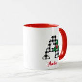 Creëer Gepersonaliseerde naam Initiaal A Kerstmis  Mok (Voorkant rechts)