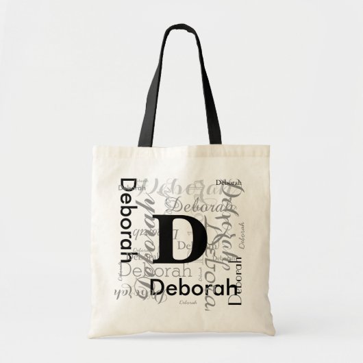 Creëer Gepersonaliseerde naam & initiaal Tote Bag (Voorkant)