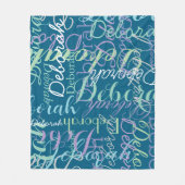 Creëer Gepersonaliseerde naam Typografie oceaanbla Fleece Deken (Voorkant)